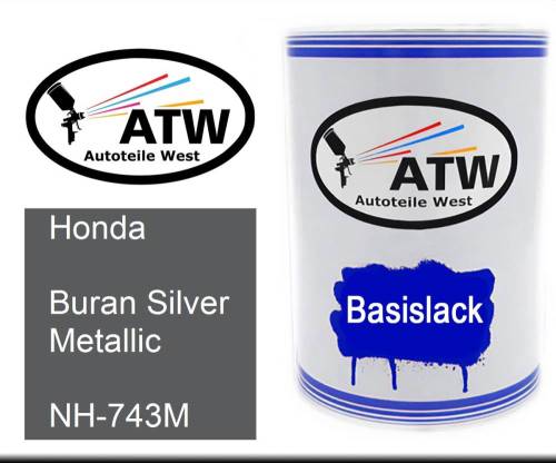 Honda, Buran Silver Metallic, NH-743M: 500ml Lackdose, von ATW Autoteile West.